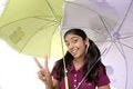Free Girl Posing With Two Umbrella Stock Photography - 8971842