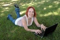 Free Girl With Laptop 2 Stock Photography - 909522