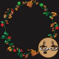 Free Coffee Wreath Royalty Free Stock Photo - 9019295