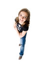 Free The Girl Looks Upwards Stock Image - 9050561