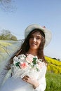Free Young Bride With Bouquet In A Field Royalty Free Stock Photography - 9056627