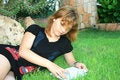 Free Reading Blond Girl Stock Image - 9068751