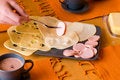 Free Piece Of Sausages And Cheese Royalty Free Stock Images - 9069939