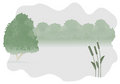 Free Bushes Over Lake Stock Image - 9217361
