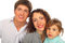 Free Family Of Three With Drawings On Child Face Royalty Free Stock Photography - 9291827