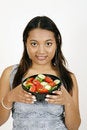 Free Girl Eating Salad Royalty Free Stock Photo - 9303205