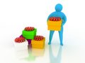 Free 3d Abstract Person With Presents Stock Image - 9327171