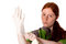 Free Natural Redhead Putting On Her Gloves For Work Royalty Free Stock Images - 9325199