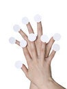 Free Hands With Round Paper On Fingers Stock Photo - 9347920