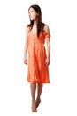 Free Girl In The Orange Dress Royalty Free Stock Photography - 9360307