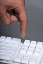 Free Male Hand On The White Keyboard Royalty Free Stock Image - 9361566