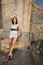 Free Woman Posing By Scaffolding Stock Photos - 9366433