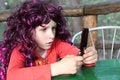 Free Girl Plays By Phone Stock Images - 9380054