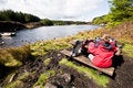 Free Woman Relaxing By Lake Stock Photography - 9384712