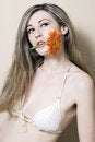 Free Woman Portrait With Flower Royalty Free Stock Photo - 9387035