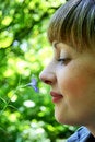 Free A Woman And A Flower Stock Photos - 9398063