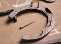Free Horse Shoe And Nail Stock Photography - 9405102