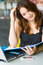 Free Young Pretty Caucasian Lady Using Laptop Outdoors Royalty Free Stock Photo - 9408425