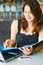 Free Young Pretty Caucasian Lady Using Laptop Outdoors Royalty Free Stock Images - 9408439