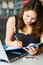 Free Young Pretty Caucasian Lady Using Laptop Outdoors Stock Photography - 9408452