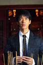 Free Asian Man In Temple Royalty Free Stock Images - 9410839