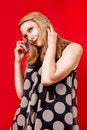 Free Smiling Blonde Speaking On Phone Royalty Free Stock Images - 9411969