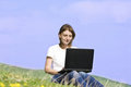 Free Girl With Laptop Stock Photo - 9448100