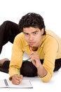 Free Man Playing With Colorful Pencil Royalty Free Stock Image - 9450306