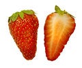 Free Two Half Strawberry Close Up Royalty Free Stock Photography - 9458057