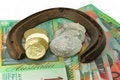 Free Horse Shoe And Money Stock Photos - 9468433