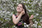 Free Portrait Of Young Woman In The Blossoming Garden Stock Images - 9463174
