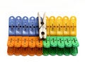 Free Multicolored Clothes-pegs And One Is Old Stock Images - 9532734
