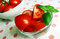 Free Tomatoes With Basil Stock Image - 9609261