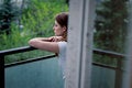 Free Woman On Terrace Royalty Free Stock Images - 9623979