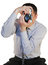 Free Man With A Old Photo Camera Royalty Free Stock Image - 9771256