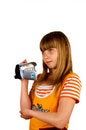 Free Girl And Video Camera Royalty Free Stock Photography - 9782067