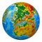 Free Globe, In A Center Europe Royalty Free Stock Photography - 9783247