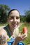 Free Woamn About To Eat Watermelon Stock Images - 989584