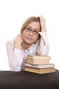 Free Woman With  Books Stock Image - 9803101
