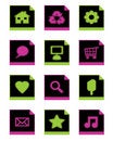 Free Black Icon Set Royalty Free Stock Photo - 9809555