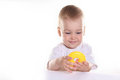 Free Baby With Toy Ring Stock Photo - 995250