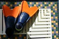 Free Swim Fins At The Pool Stock Photos - 999443