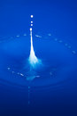 Free Droplet Falling White Into Blue Stock Photography - 9921972