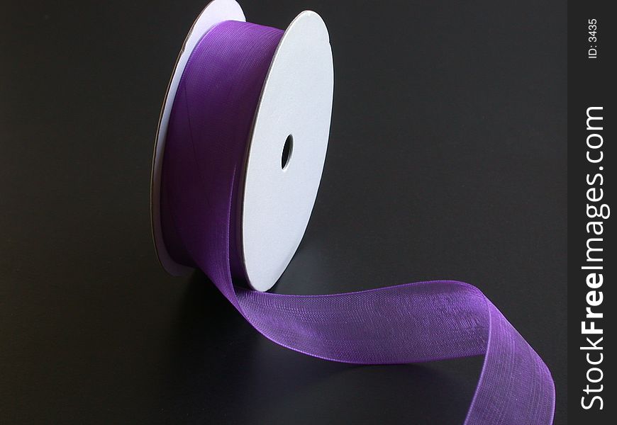 Purple Ribbon on a Black Background II