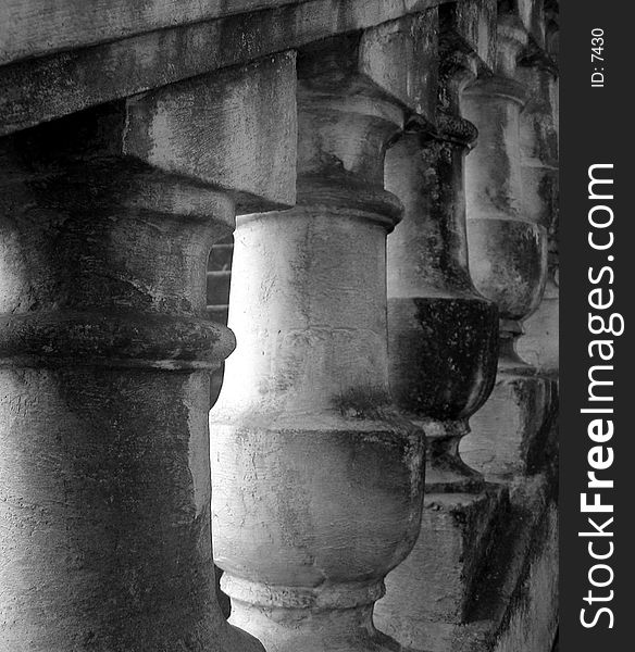 Black and white close-up of the railing on the Spanish Steps, a landmark in downtown Tacoma, Washington. Black and white close-up of the railing on the Spanish Steps, a landmark in downtown Tacoma, Washington.