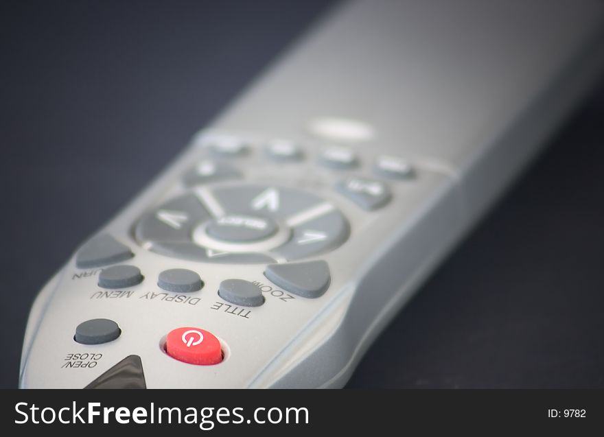 A detail of a dvd remote control