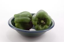 Green Bowl, Green Peppers Stock Image