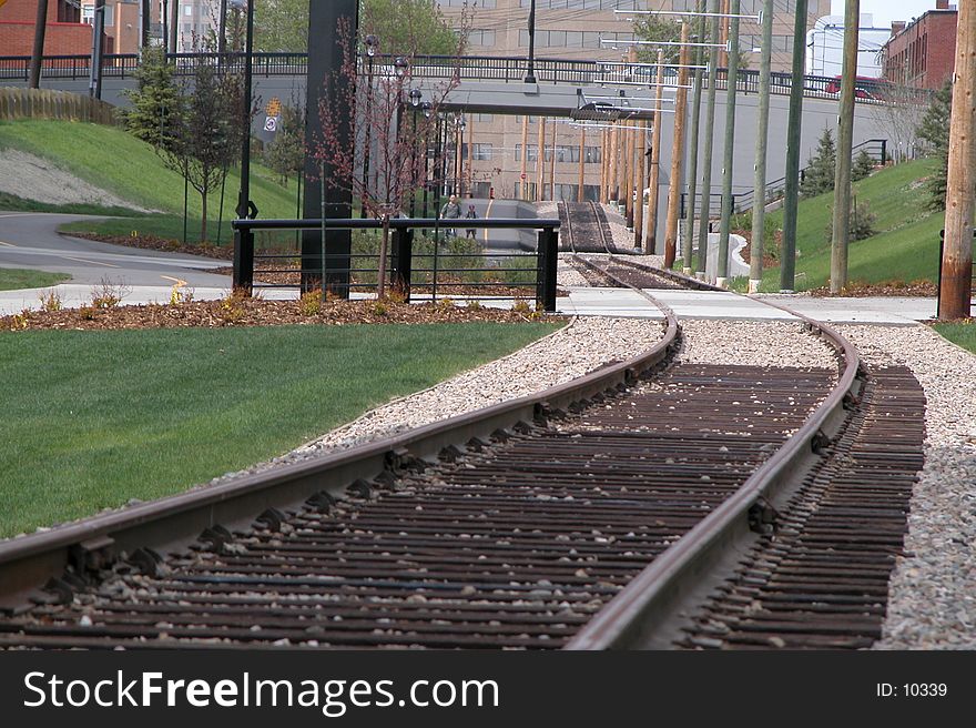 Photo of rails for the Strathcona Street Car. Photo of rails for the Strathcona Street Car