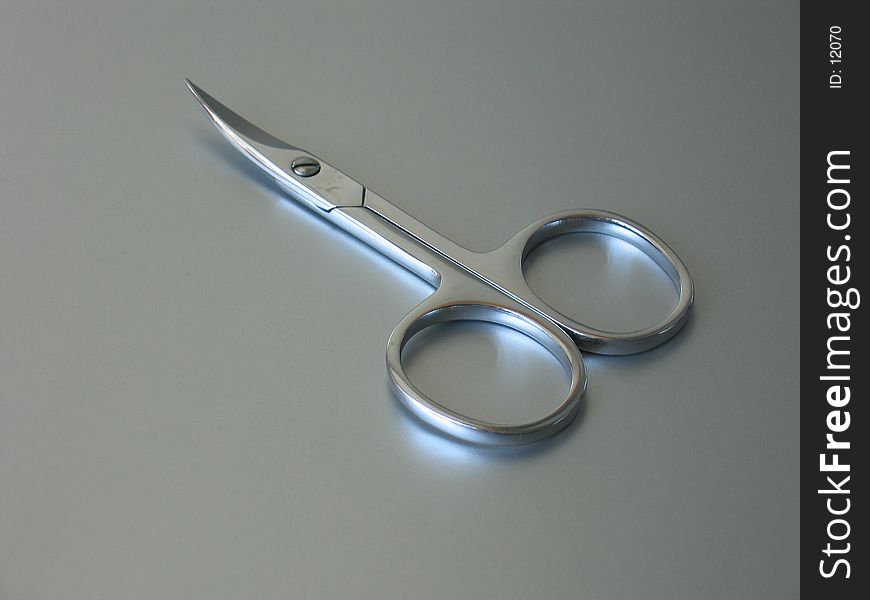 Silver nail scissors.
