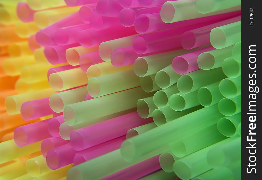 Closeup of straws